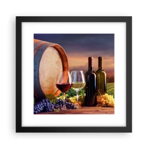 Poster in einem schwarzem Rahmen - Hier schmeckt das Leben - 30x30 cm