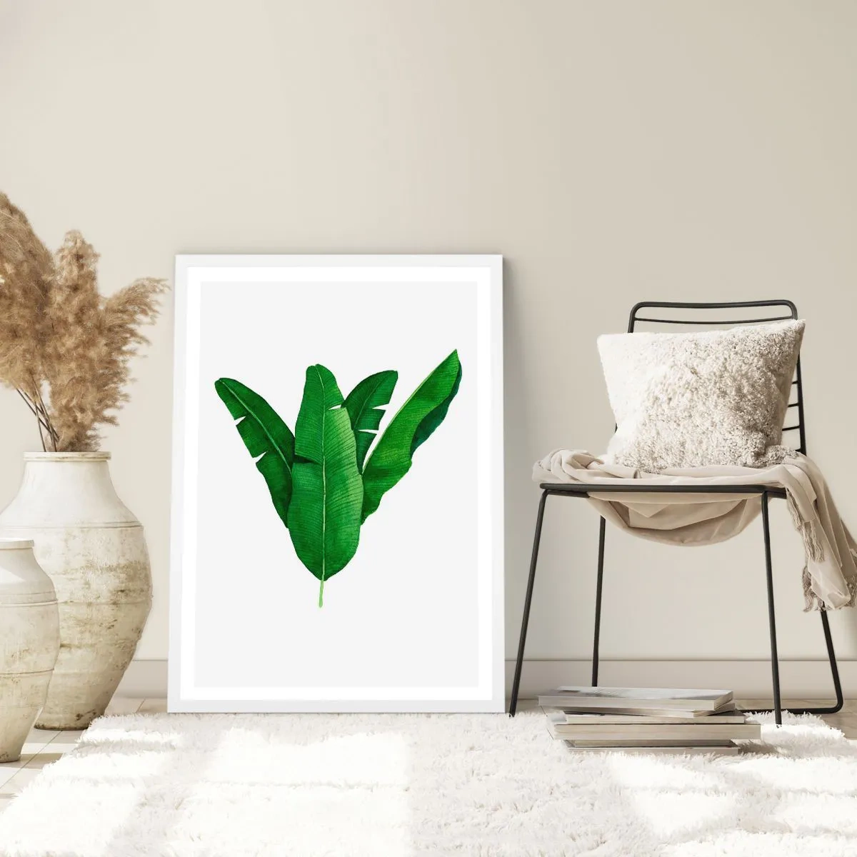 Poster in einem weißen Rahmen - Grüne Symmetrie - 30x40 cm