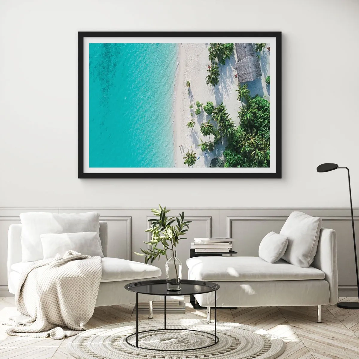 Poster in einem schwarzem Rahmen - Urlaub im Paradies - 40x30 cm