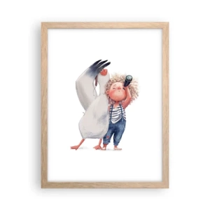 Poster in einem Rahmen aus heller Eiche - Toller Reiseplan - 30x40 cm