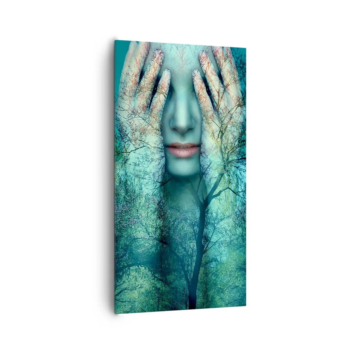 Bild auf Leinwand - Leinwandbild - Eingetaucht in Blau - 65x120 cm