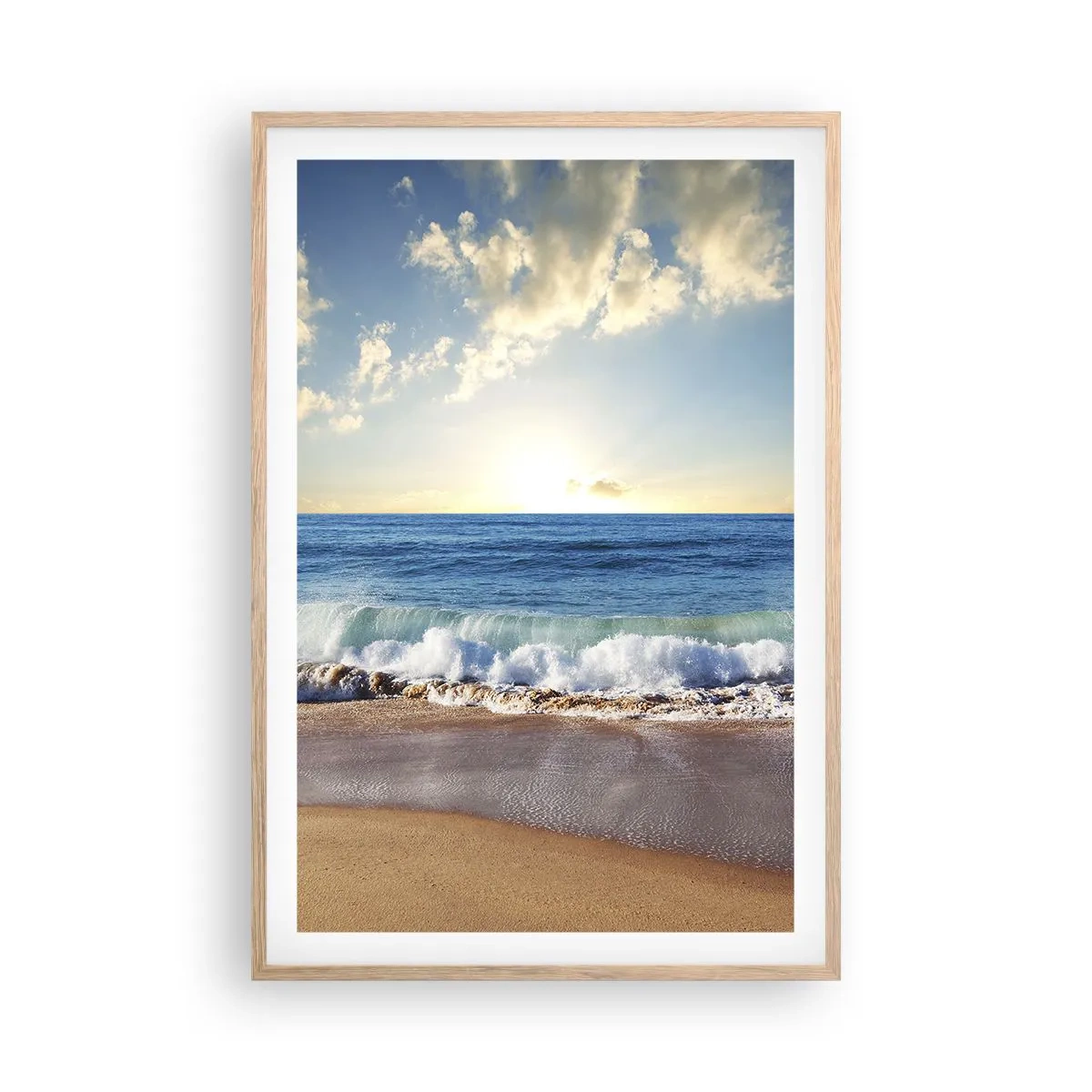 Poster in einem Rahmen aus heller Eiche - Bewegung und Stille zugleich - 61x91 cm