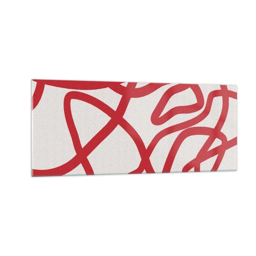 Glasbild - Bild auf glas - Rot auf Weiß - 100x40 cm