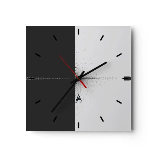 Wanduhr - Glasuhr - Ein symbolisches Projektil im minimalistischen, abstrakten Stil. - 30x30cm - Direkt zum Ziel - Moderne Wanddekoration für Wohnzimmer und Schlafzimmer ARTTOR