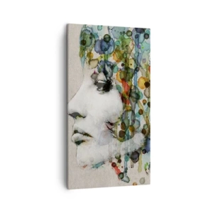 Bild auf Leinwand - Leinwandbild - Sie tauchte aus dem Grau auf - 45x80 cm