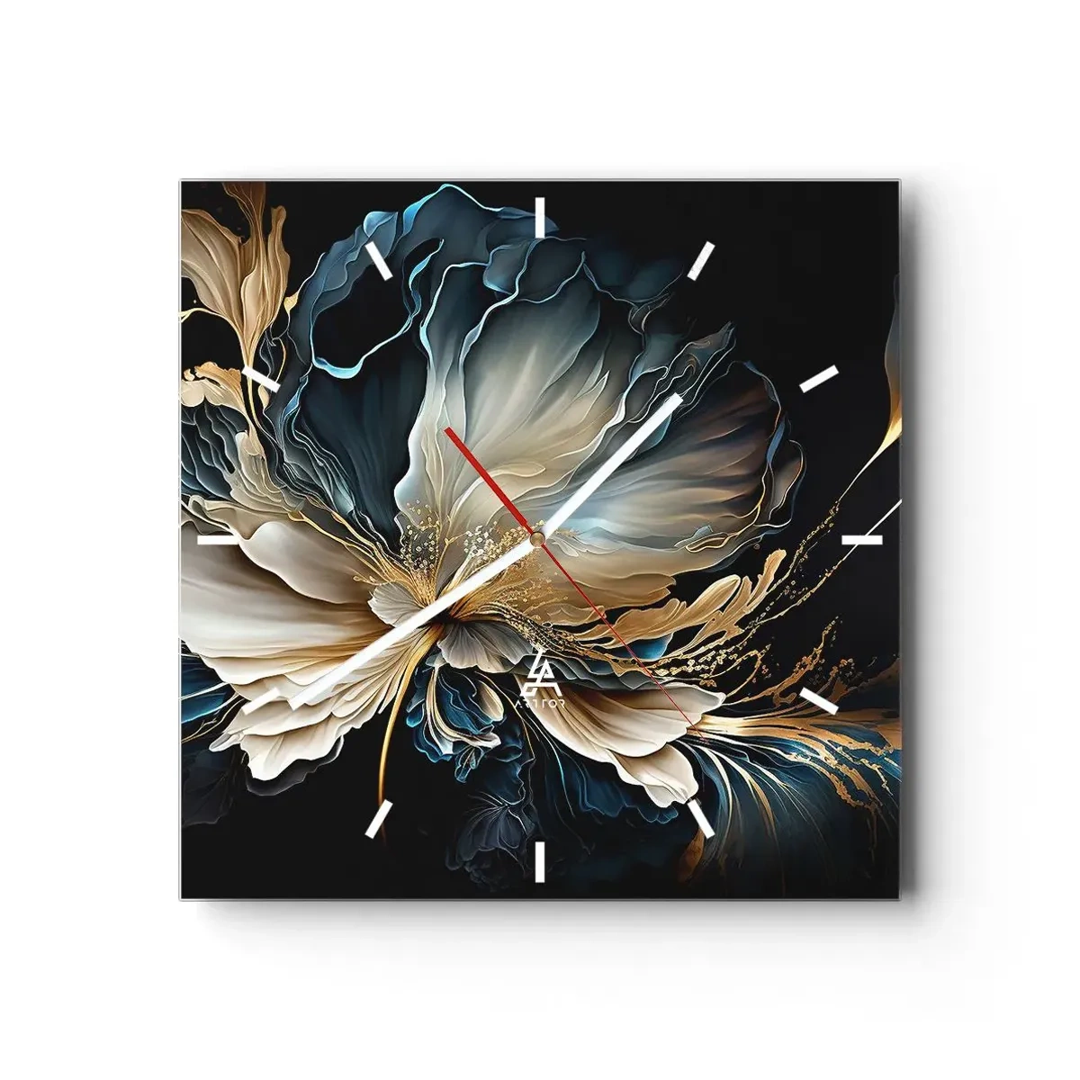 Wanduhr - Glasuhr - Märchenhafte Farnblume - 40x40 cm