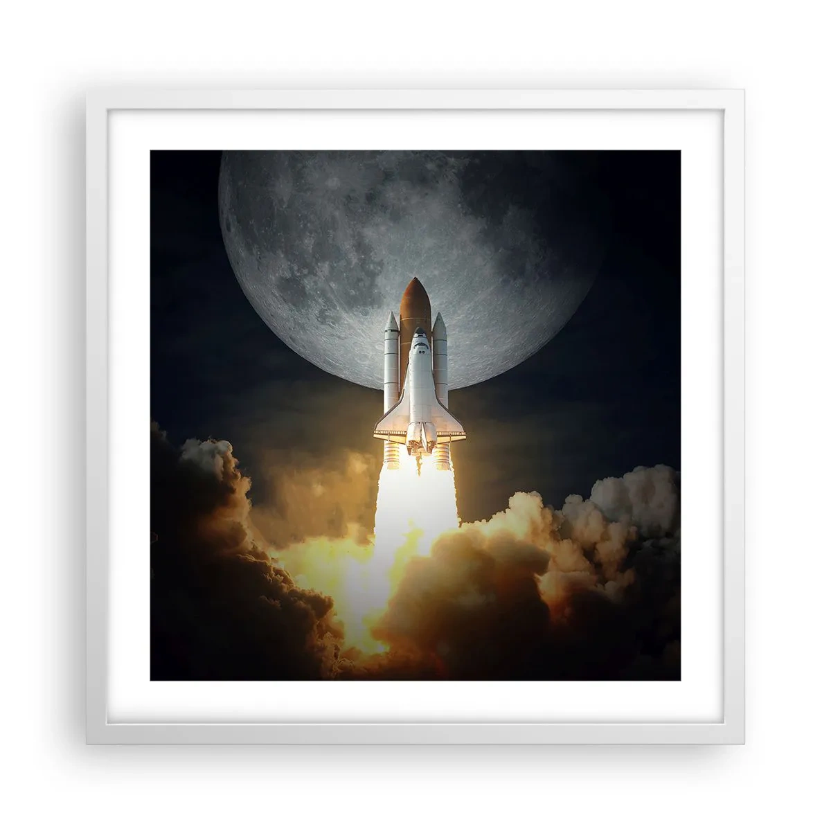 Poster in einem weißen Rahmen - Beginn eines überirdischen Abenteuers - 50x50 cm