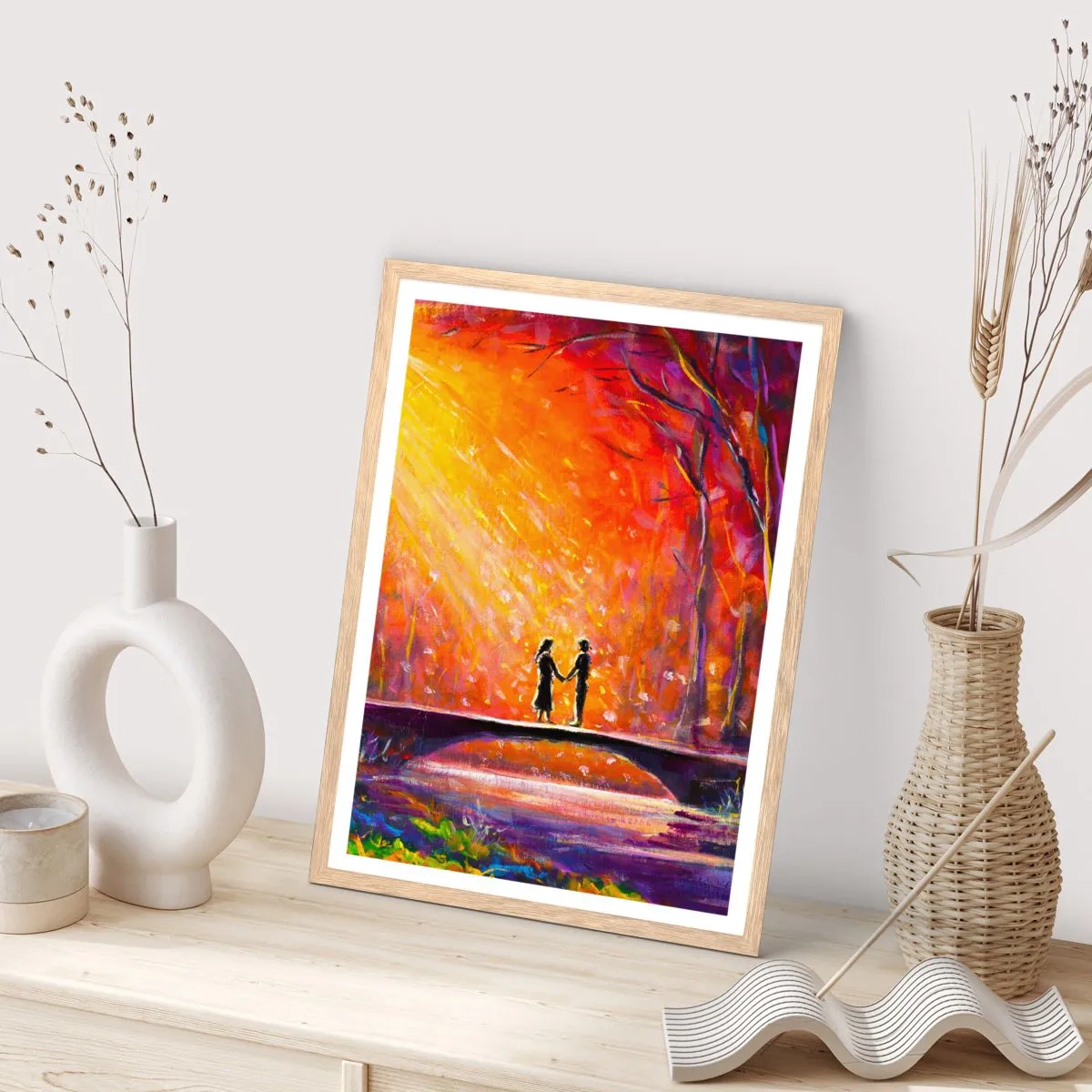 Poster in einem Rahmen aus heller Eiche - Der Himmel liebt sie auch - 70x100 cm
