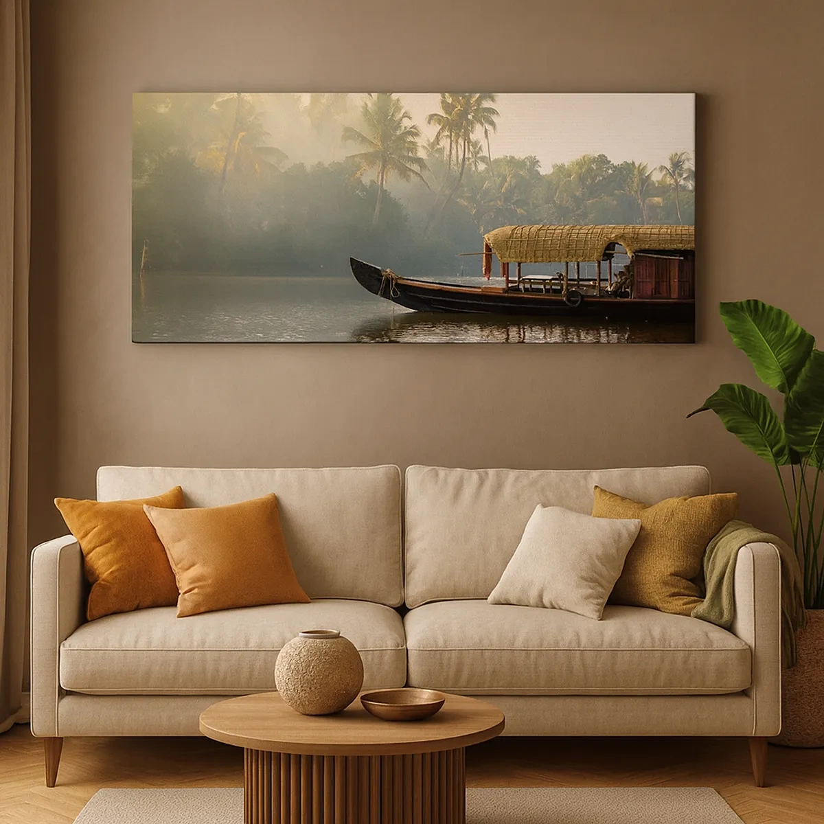 Bild auf Leinwand - Leinwandbild - Haus am Fluss - 30x30 cm