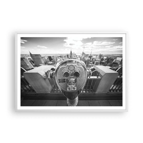 Poster in einem weißen Rahmen - Stadt über den Städten - 100x70 cm
