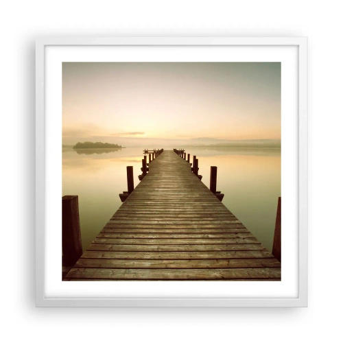 Poster in einem weißen Rahmen - Tagesanbruch, Morgendämmerung, Licht - 50x50 cm