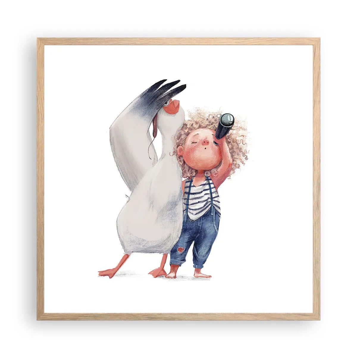 Poster in einem Rahmen aus heller Eiche - Toller Reiseplan - 60x60 cm