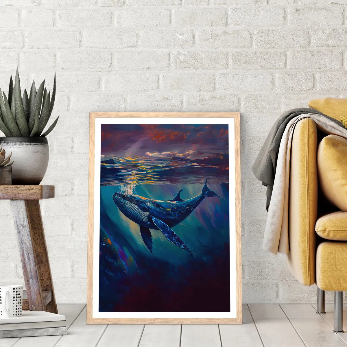 Poster in einem Rahmen aus heller Eiche - Willkommen in meiner Welt - 61x91 cm