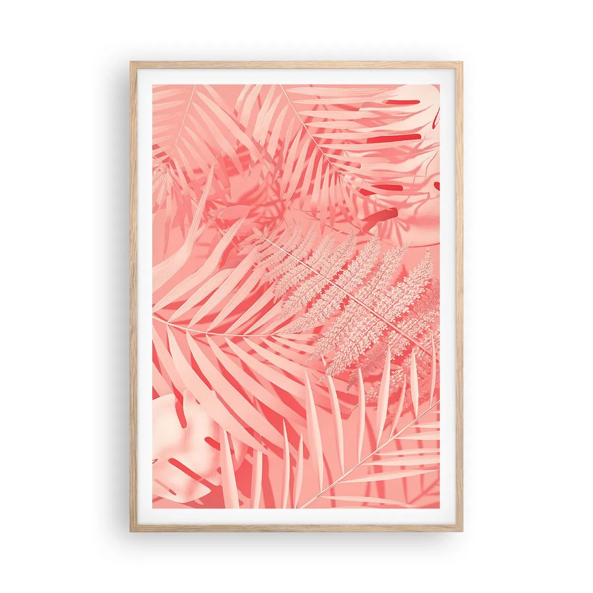 Poster in einem Rahmen aus heller Eiche - Rosa Konzept - 70x100 cm