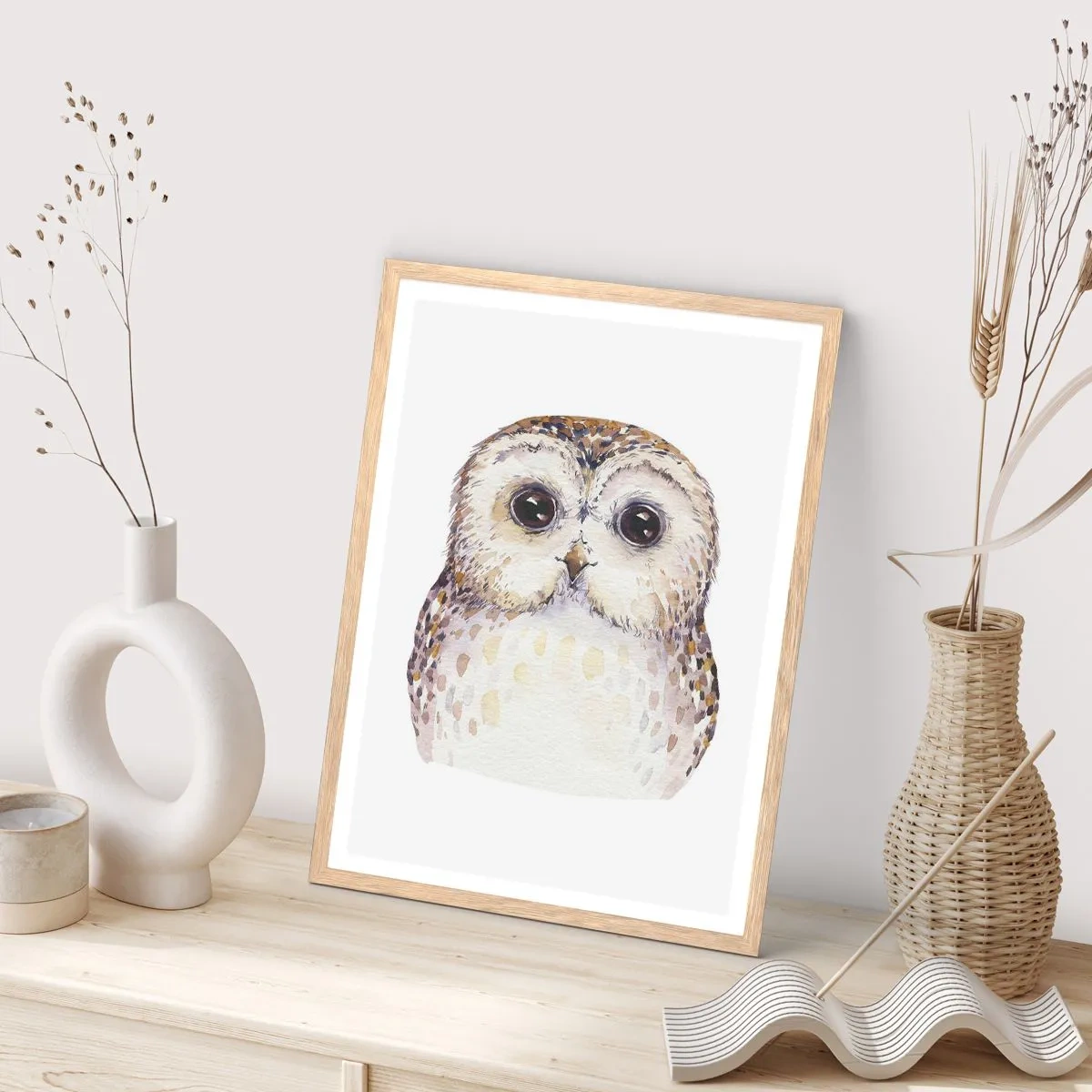 Poster in einem Rahmen aus heller Eiche - Schau mir in die Augen - 50x70 cm