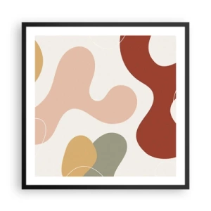 Poster in einem schwarzem Rahmen - Kringel oder Schnörkel? - 60x60 cm