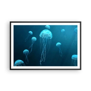 Poster in einem schwarzem Rahmen - Ozeantanz - 91x61 cm