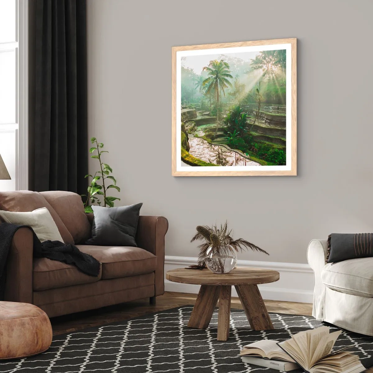 Poster in einem Rahmen aus heller Eiche - In der Sonne aufwachsen - 50x50 cm