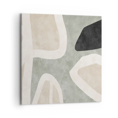 Bild auf Leinwand - Leinwandbild - Komposition mit schwarzem Motiv - 50x50 cm