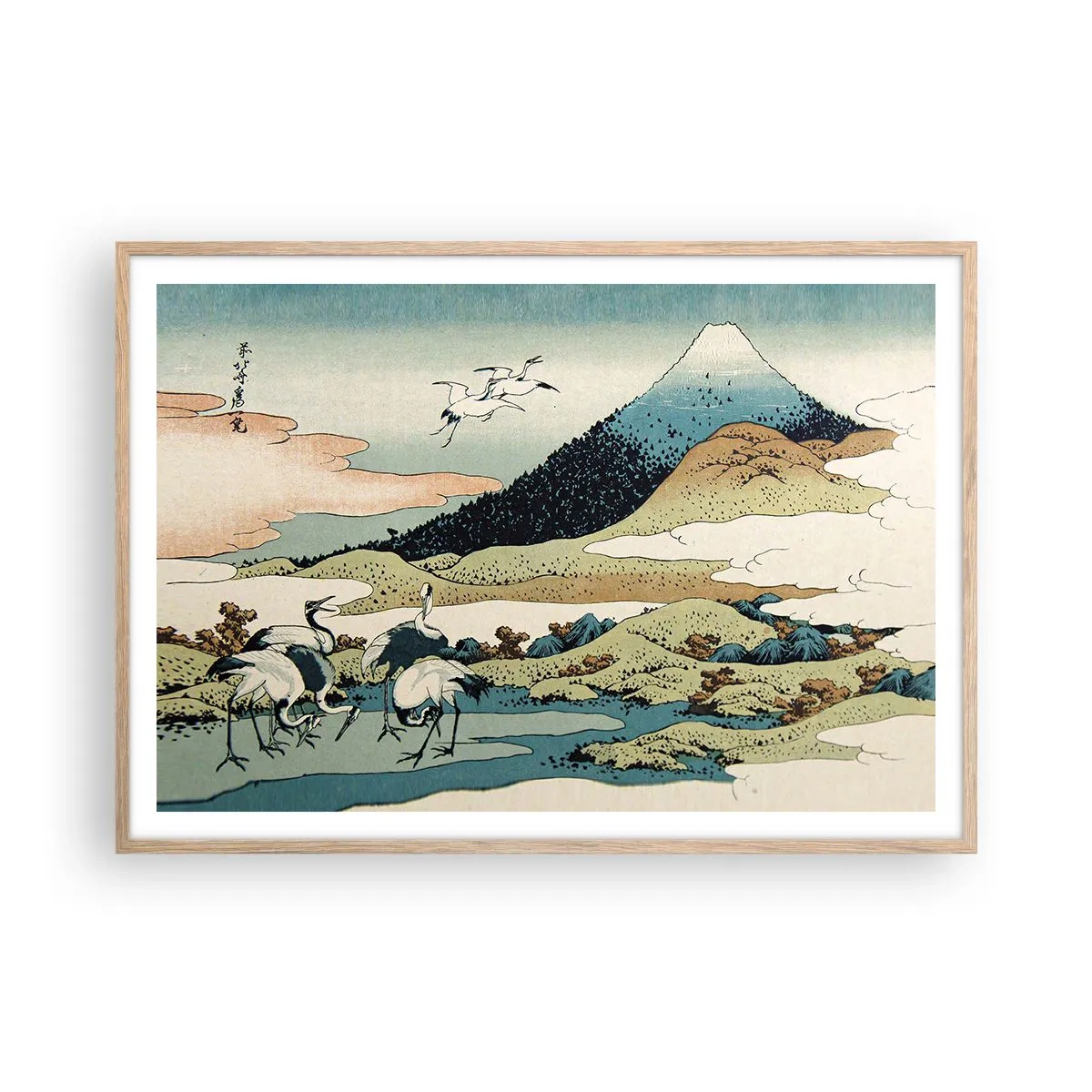 Poster in einem Rahmen aus heller Eiche - Im japanischen Geist - 100x70 cm