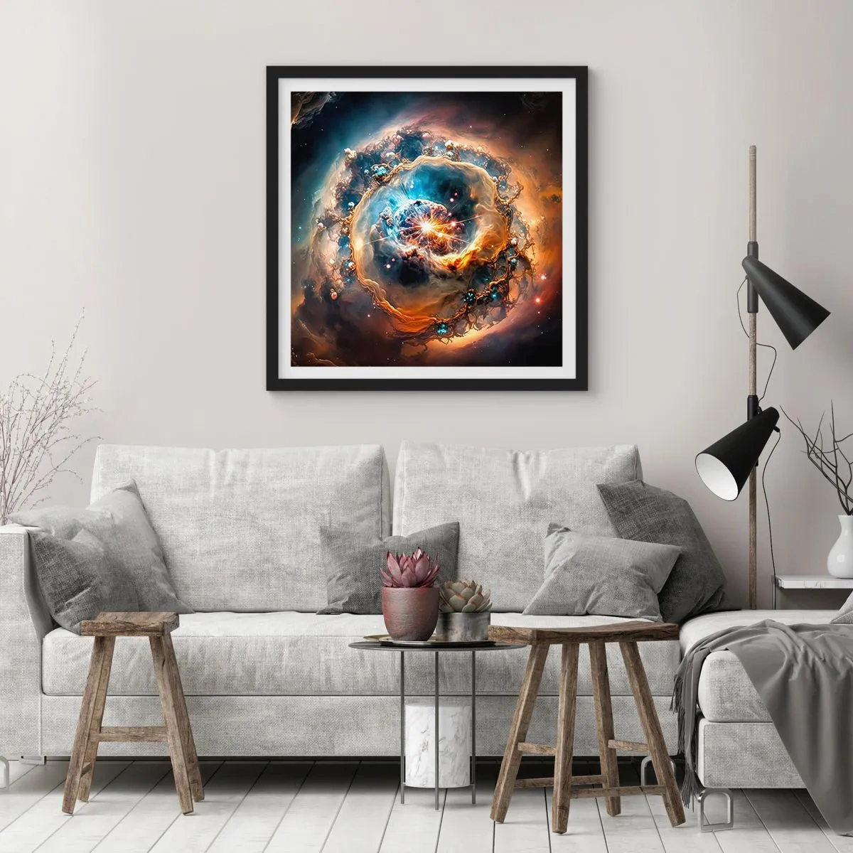 Poster in einem schwarzem Rahmen - Anfang - 60x60 cm