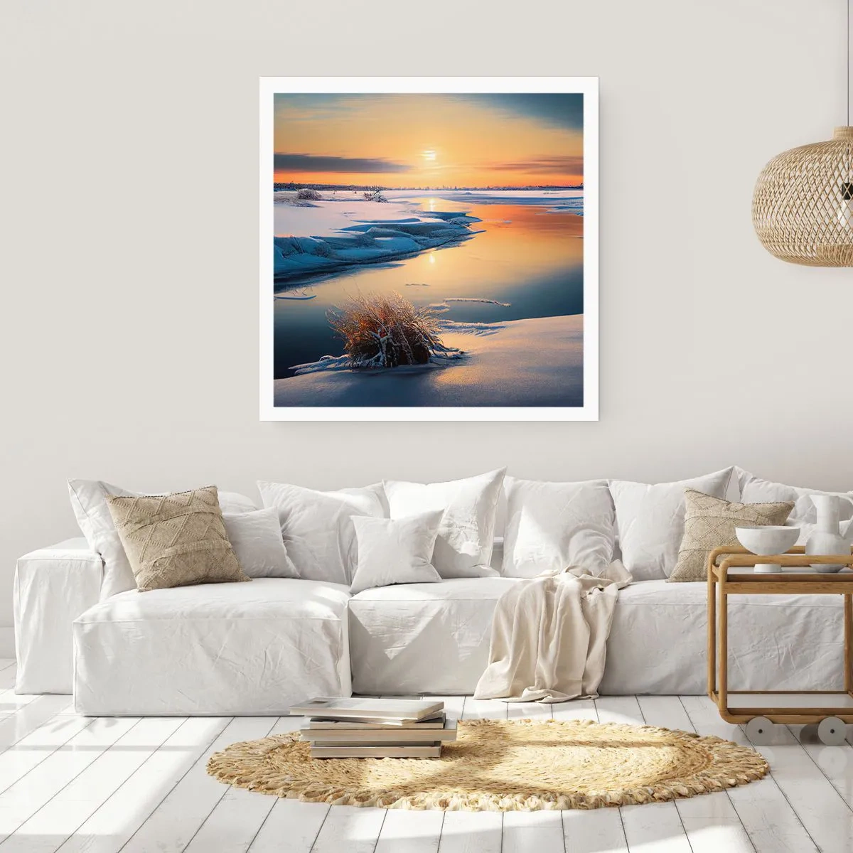 Poster - Wintersonnenuntergang - 60x60 cm