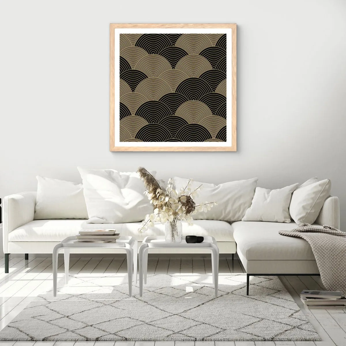 Poster in einem Rahmen aus heller Eiche - Einheit in der Vielfalt - 40x40 cm