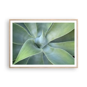 Poster in einem Rahmen aus heller Eiche - Geburt des Grüns - 100x70 cm