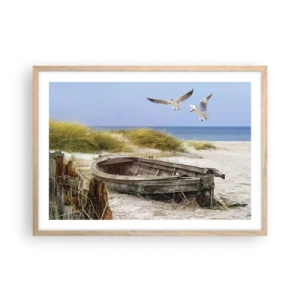 Poster in einem Rahmen aus heller Eiche - In Wind gebadet - 70x50 cm