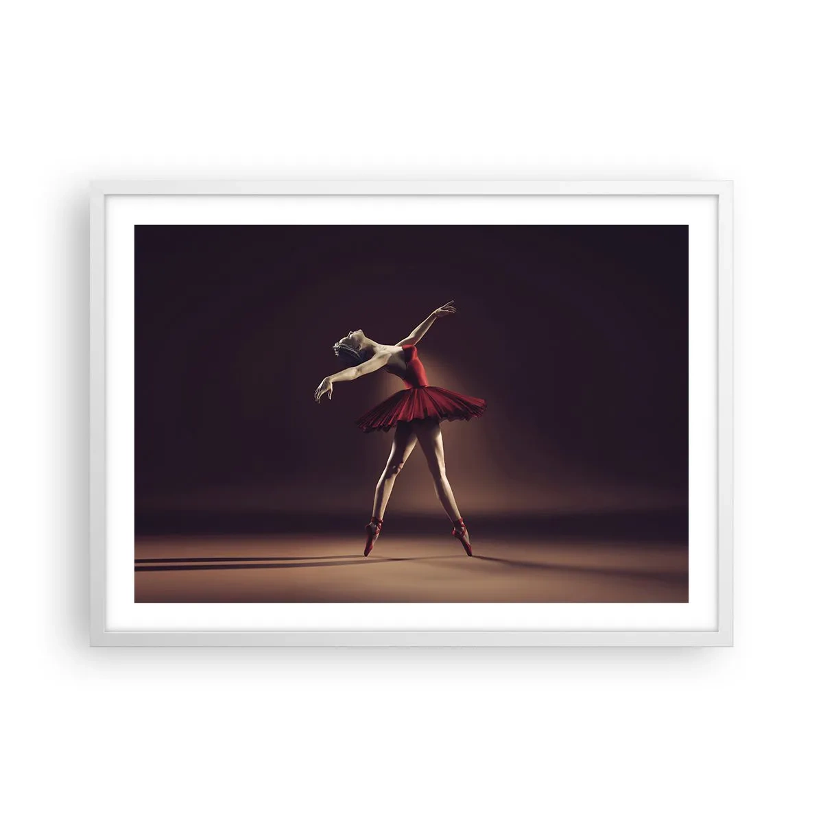 Poster in einem weißen Rahmen - Eine Primaballerina - 70x50 cm