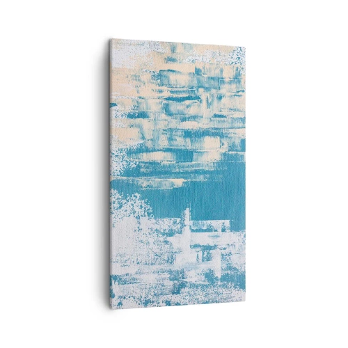 Bild auf Leinwand - Leinwandbild - Durch einen Eiszapfen - 45x80 cm