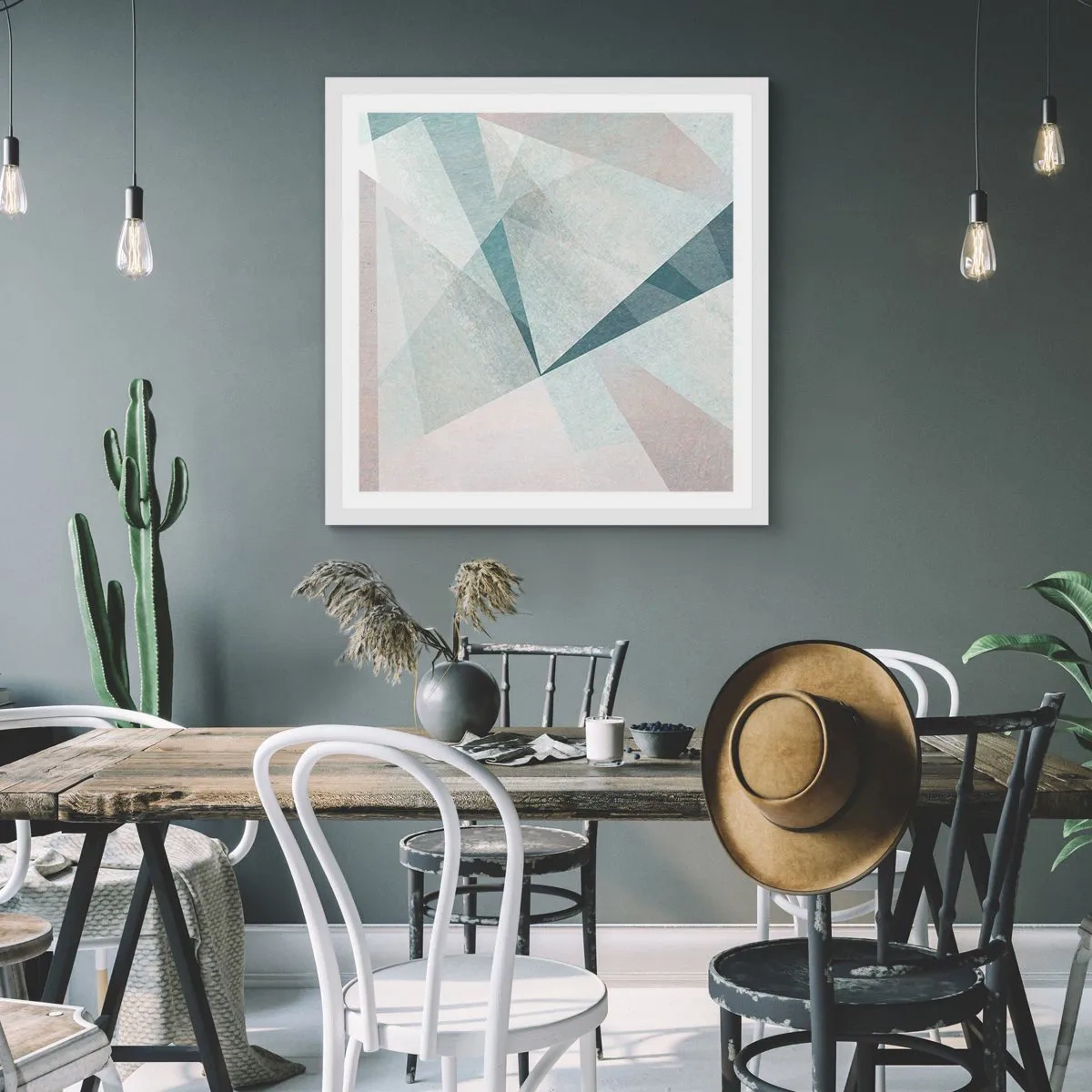 Poster in einem weißen Rahmen - Einfach aber dynamisch - 60x60 cm