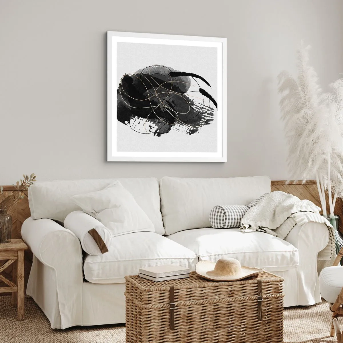 Poster in einem weißen Rahmen - Aus Schwarz entstanden - 40x40 cm