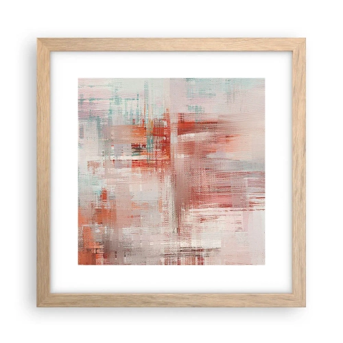 Poster in einem Rahmen aus heller Eiche - Dunstig. Aber rosa - 30x30 cm