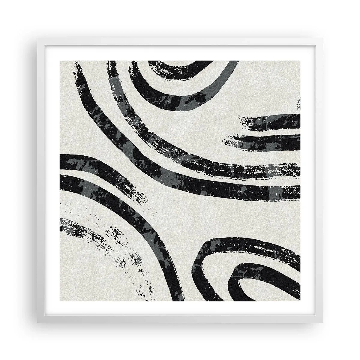 Poster in einem weißen Rahmen - Bei Hälfte angehalten - 60x60 cm