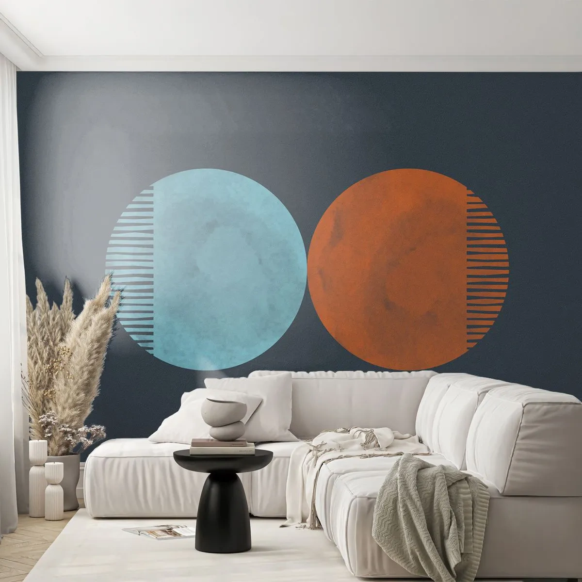 Fototapete Premium Canvas - Nur Geometrie? - Abstraktion, Stück, Bezirke - 250x175 cm