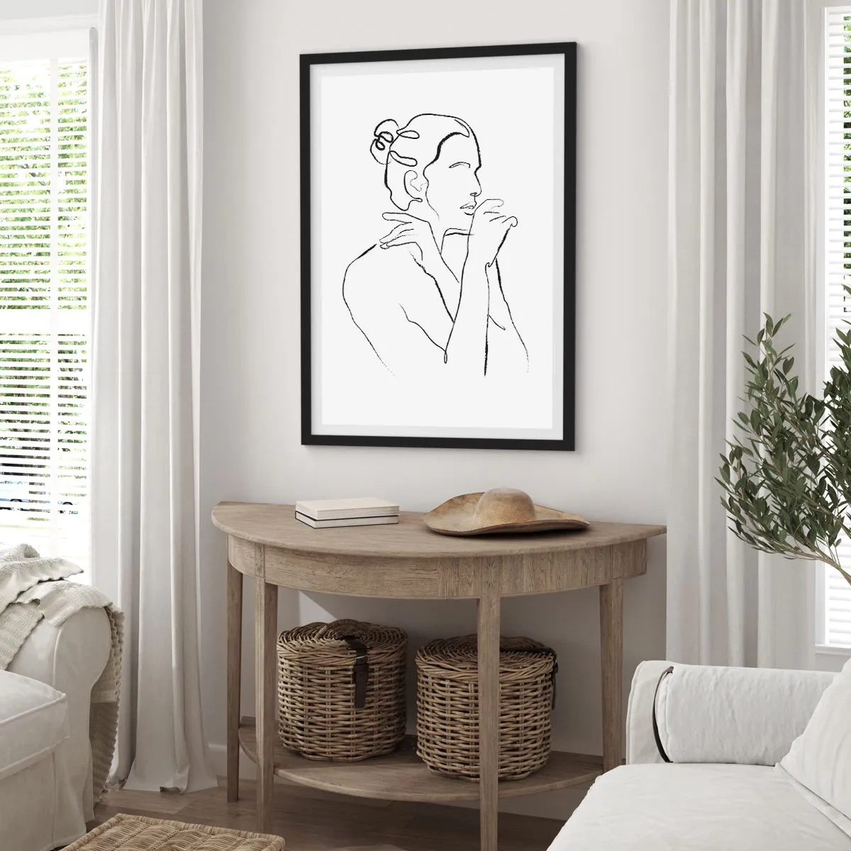 Poster in einem schwarzem Rahmen - Akt: ein sinnliches Geheimnis - 30x40 cm