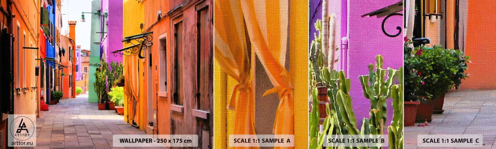 Fototapeten Muster Premium Canvas - Regenbogengasse - Stadt, Venedig, Die Architektur - 100x30 cm