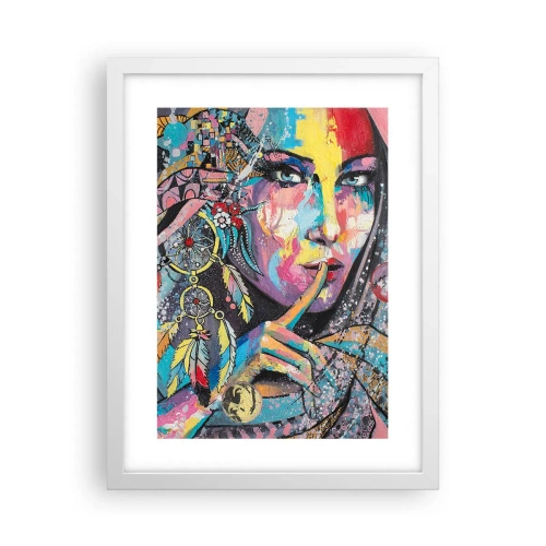 Poster in einem weißen Rahmen - Sei still, bis du verstehst - 30x40 cm