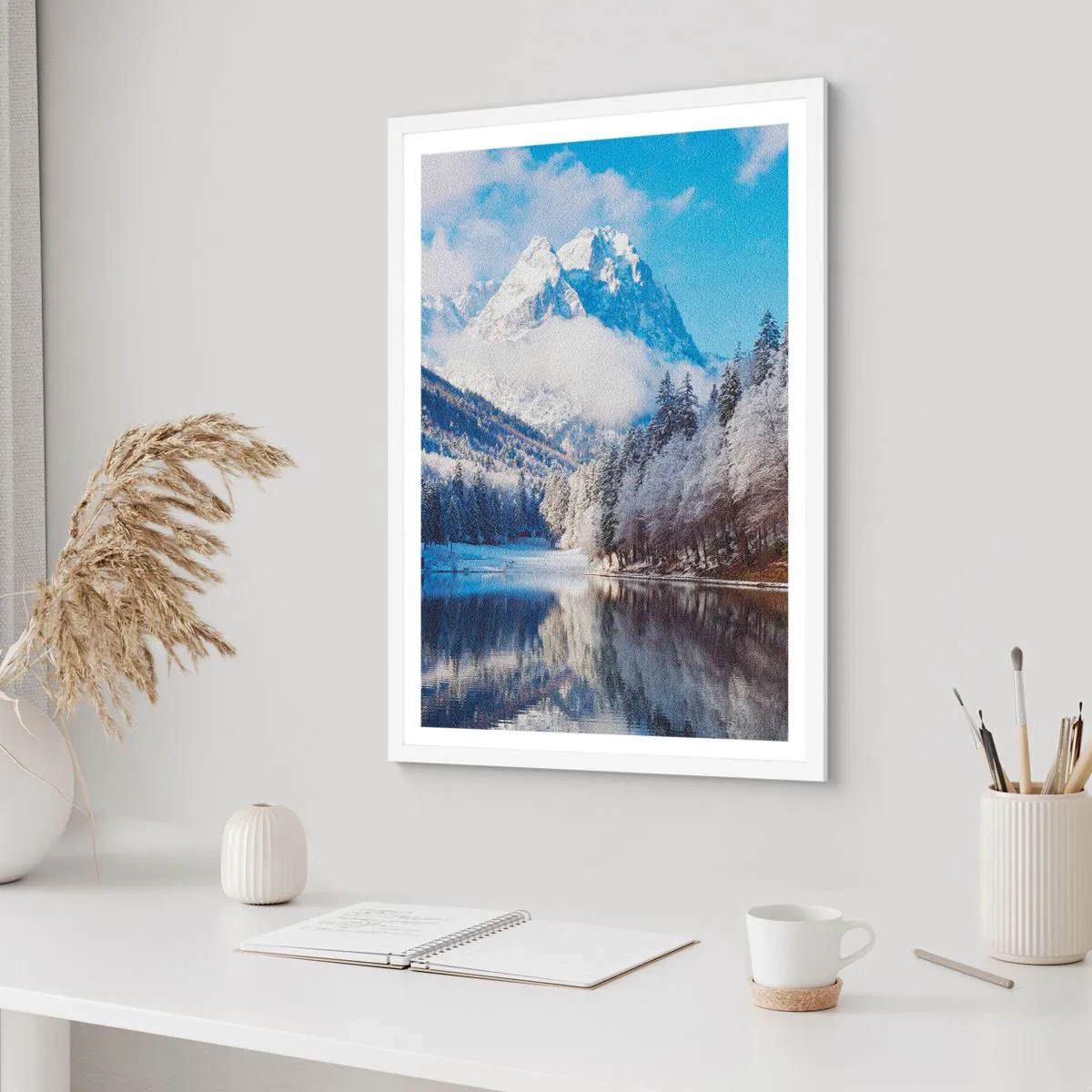 Poster in einem weißen Rahmen - Schneefang - 30x40 cm