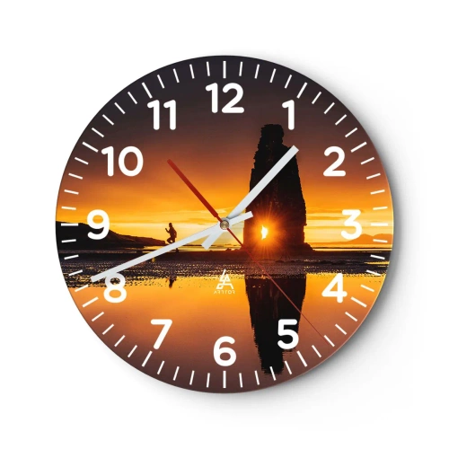 Wanduhr - Glasuhr - Nur du und die Natur - 30x30 cm