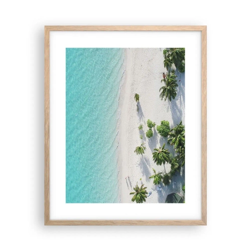 Poster in einem Rahmen aus heller Eiche - Urlaub im Paradies - 40x50 cm