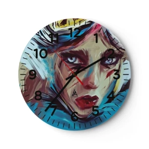 Wanduhr - Glasuhr - Strassenkämpferin - 30x30 cm