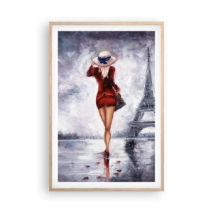 Poster in einem Rahmen aus heller Eiche - Pariser Symbole - 61x91 cm