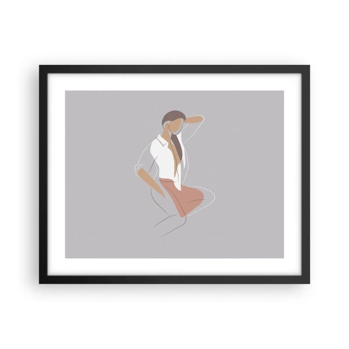 Poster in einem schwarzem Rahmen - Umriss der Anmut - 50x40 cm