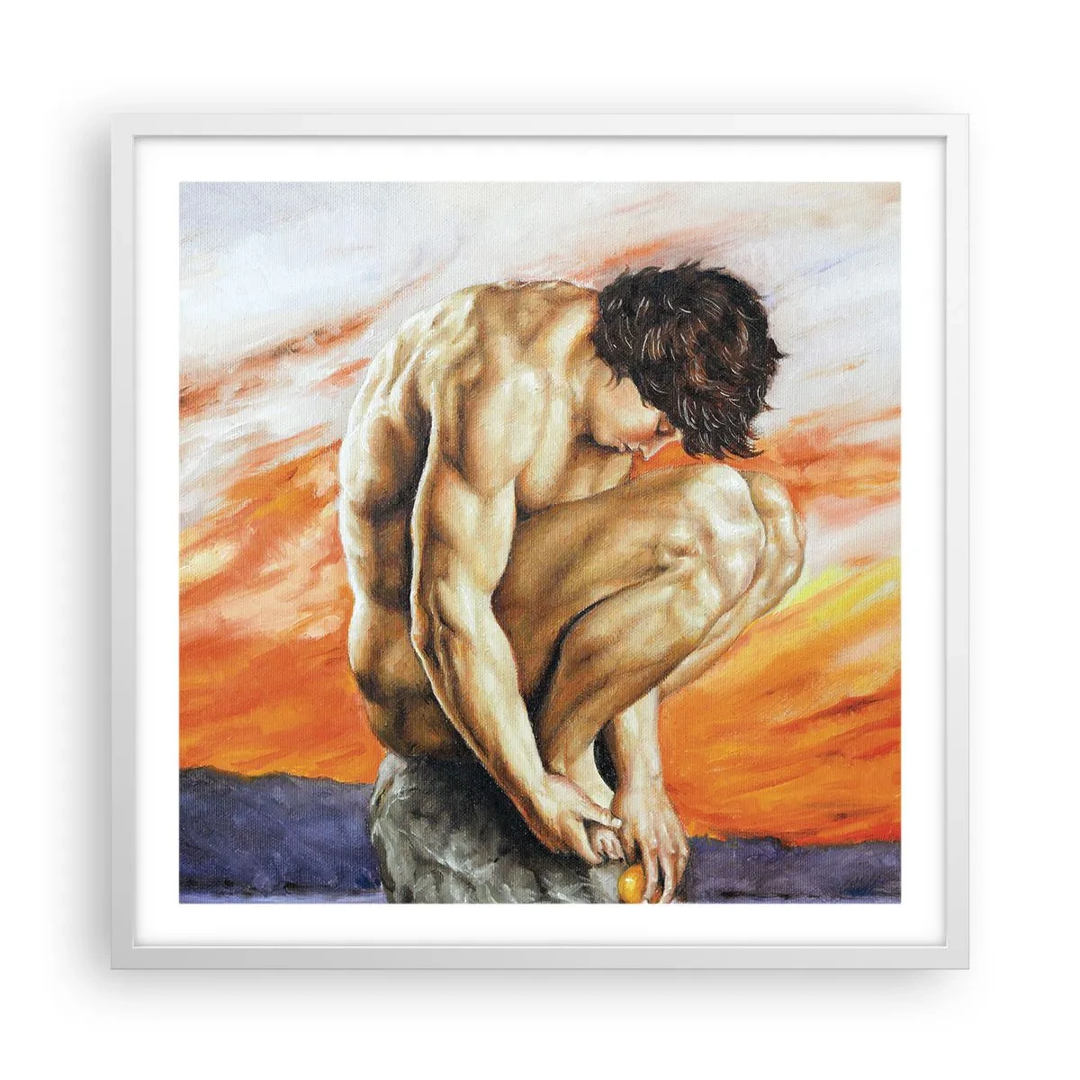 Poster in einem weißen Rahmen - In sich versunken - 60x60 cm