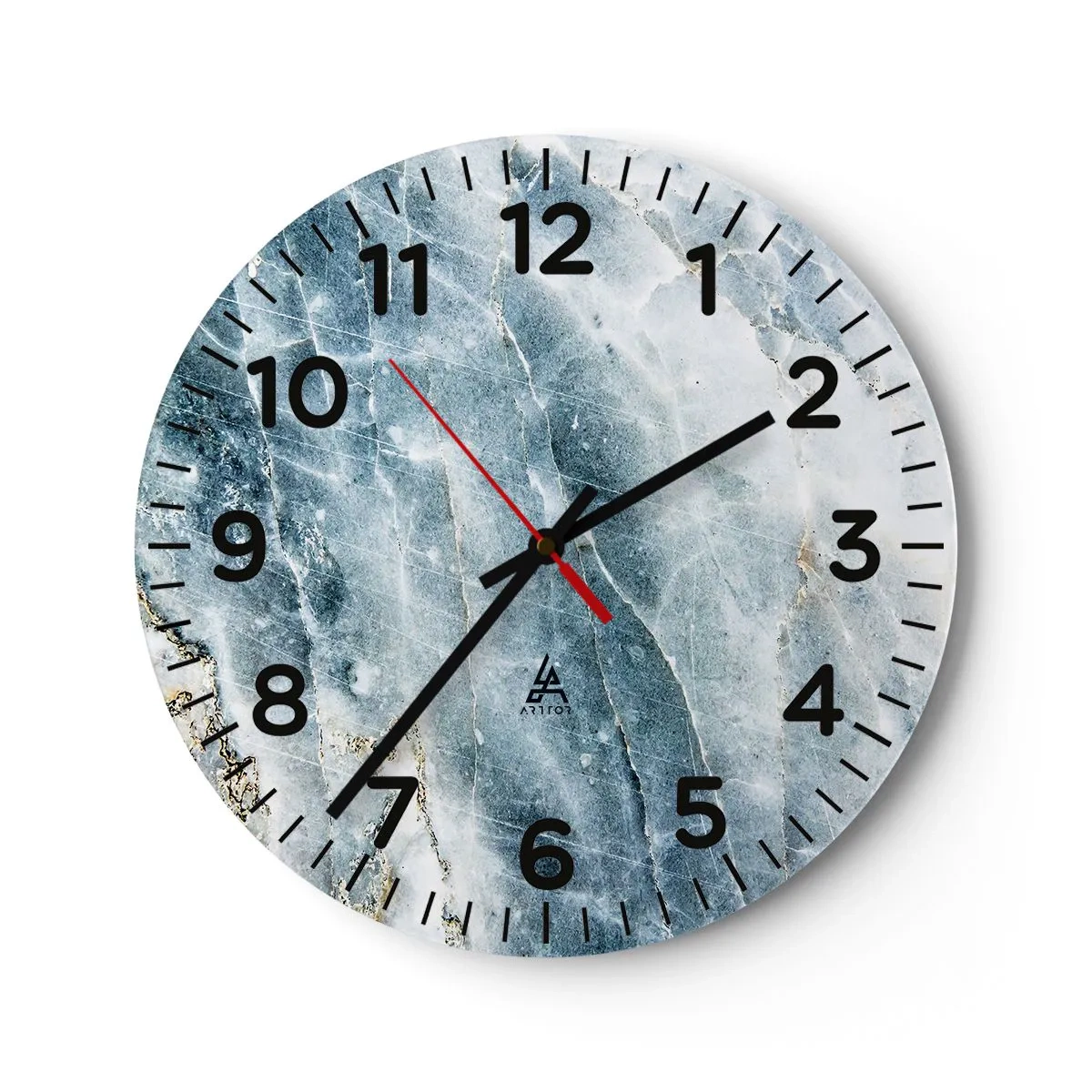 Wanduhr - Glasuhr - Eiswelt - 40x40 cm