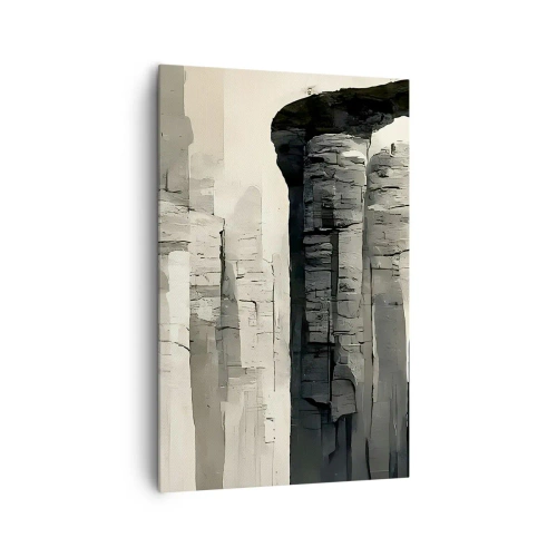 Bild auf Leinwand - Leinwandbild - Historische Säulen in stimmungsvoller monochromer Umgebung - 80x120cm - Majestät der Antike - Moderne Wanddekoration für Wohnzimmer und Schlafzimmer ARTTOR