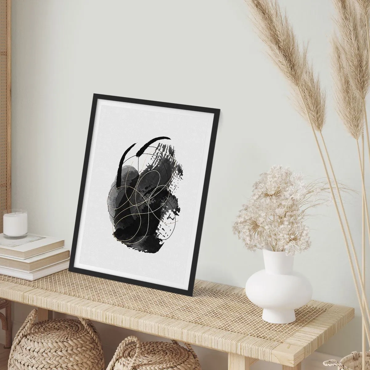 Poster in einem schwarzem Rahmen - Aus Schwarz entstanden - 70x100 cm