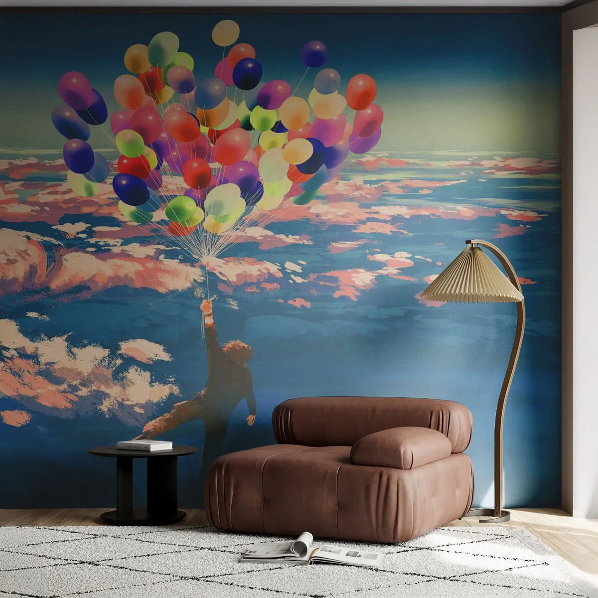 Fototapete Standard Eco - Ein Kindheitstraum wird wahr - Für Kinder, Bunte Luftballons, Abstraktion - 200x140 cm